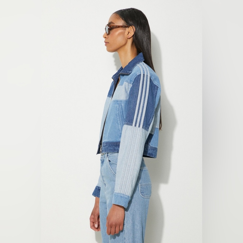 Deadstock Adidas X KSENIASCHNAIDER Denim Patchwork Track Jacket Small NWT - Picture 3 of 10